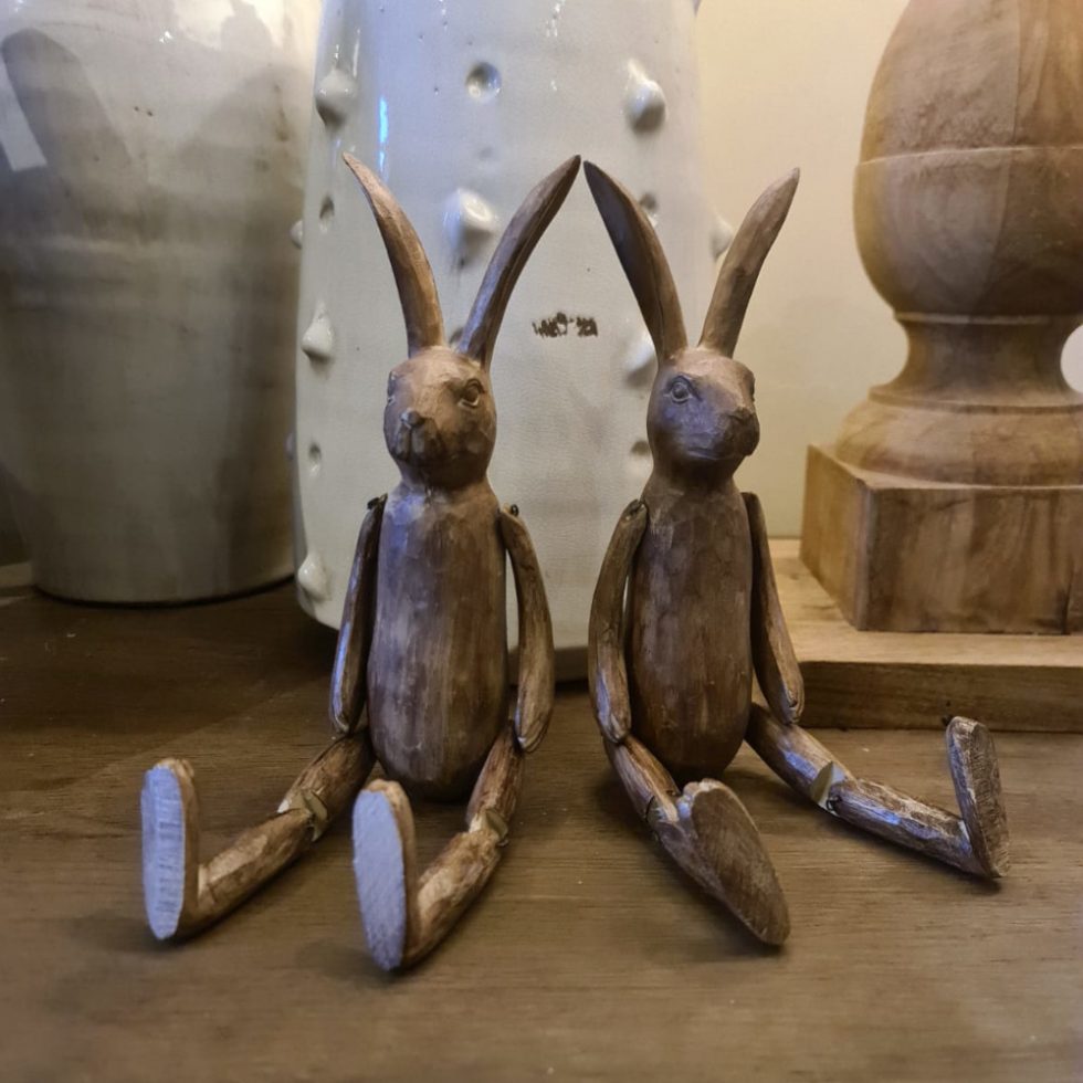 Miniature Jointed Rabbit Wood Effect Jointed Rabbit