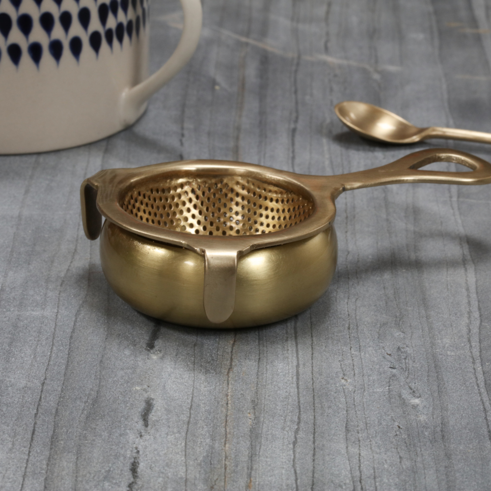 Antique Brass Tea Strainer John Preston Home