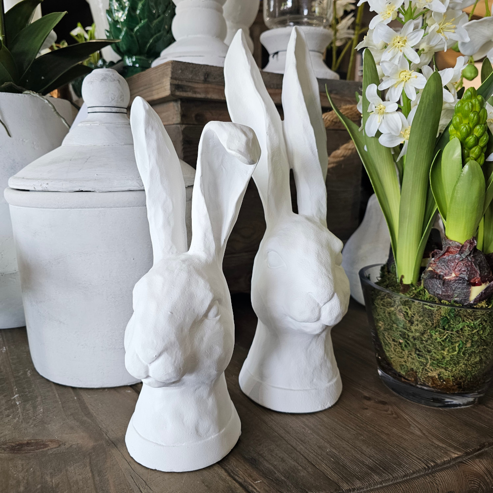 White Ear Flop Rabbit Head Ornament