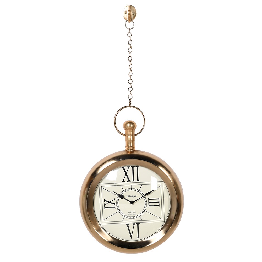 Brass 'Edinburgh' Hanging Pocket Watch Wall Clock