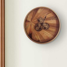 Natural Wood Gears Wall Clock